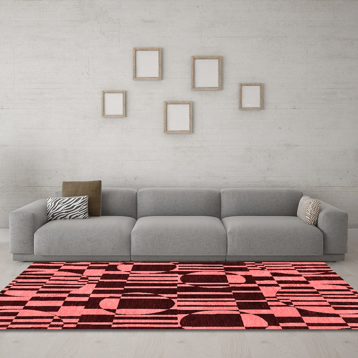 Modern Red Washable Rugs