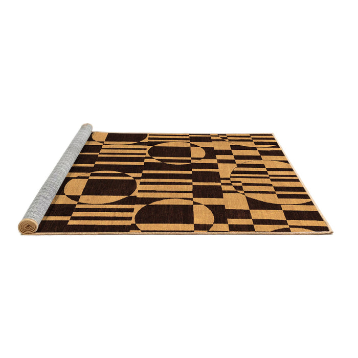 Sideview of Machine Washable Abstract Brown Modern Rug, wshabs143brn