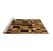 Sideview of Machine Washable Abstract Brown Modern Rug, wshabs143brn