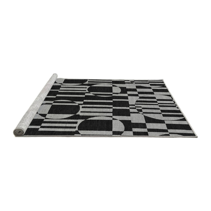 Sideview of Machine Washable Abstract Gray Modern Rug, wshabs143gry