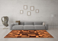 Machine Washable Abstract Orange Modern Rug, wshabs143org