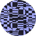 Round Machine Washable Abstract Blue Modern Rug, wshabs143blu