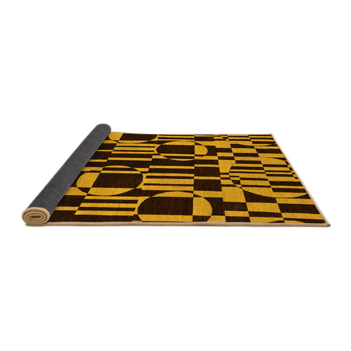 Sideview of Abstract Yellow Modern Rug, abs143yw