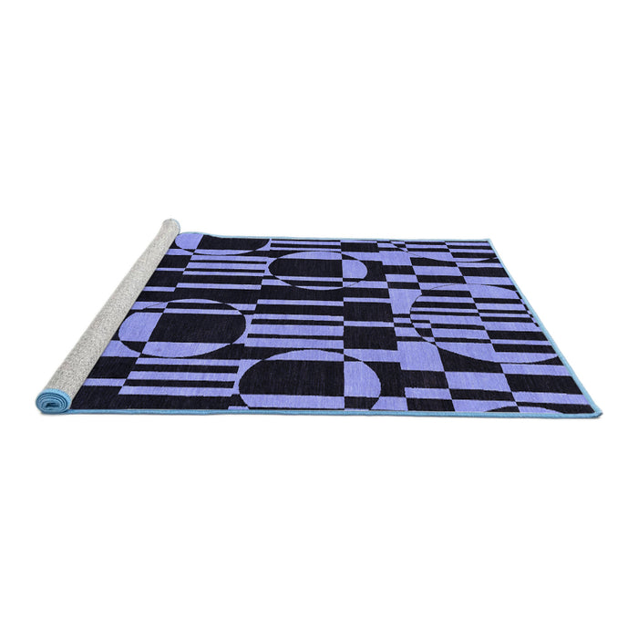 Sideview of Machine Washable Abstract Blue Modern Rug, wshabs143blu