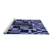 Sideview of Machine Washable Abstract Blue Modern Rug, wshabs143blu