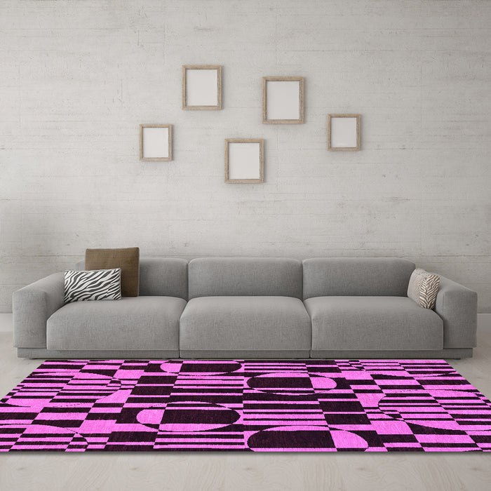 Machine Washable Abstract Purple Modern Area Rugs in a Living Room, wshabs143pur