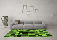 Machine Washable Abstract Green Modern Rug, wshabs143grn