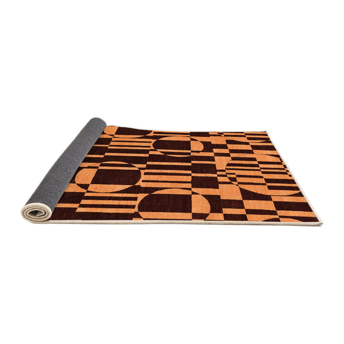 Sideview of Abstract Orange Modern Rug, abs143org