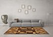 Machine Washable Abstract Brown Modern Rug in a Living Room,, wshabs143brn