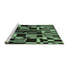 Sideview of Machine Washable Abstract Turquoise Modern Area Rugs, wshabs143turq