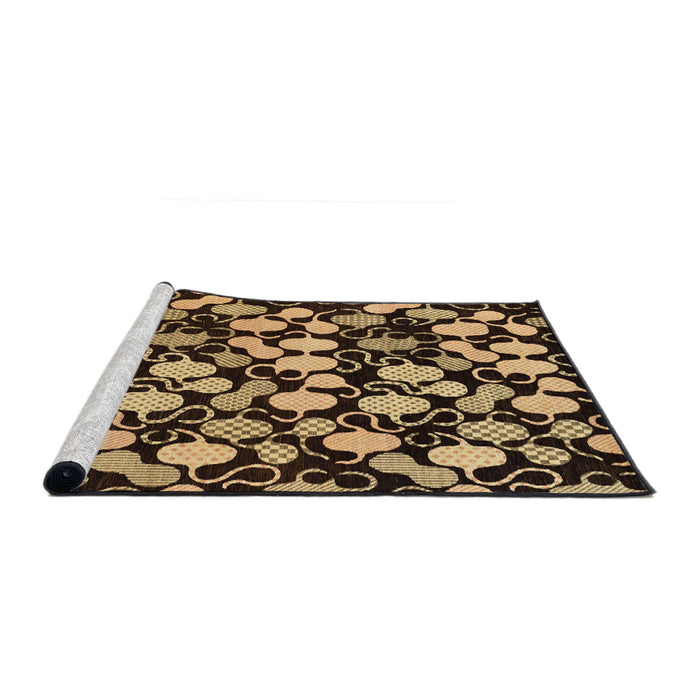 Sideview of Machine Washable Abstract Night Red Rug, wshabs144