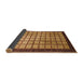 Sideview of Abstract Saffron Red Checkered Rug, abs1440