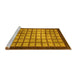 Sideview of Machine Washable Checkered Yellow Modern Rug, wshabs1440yw