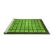 Sideview of Machine Washable Checkered Green Modern Area Rugs, wshabs1440grn