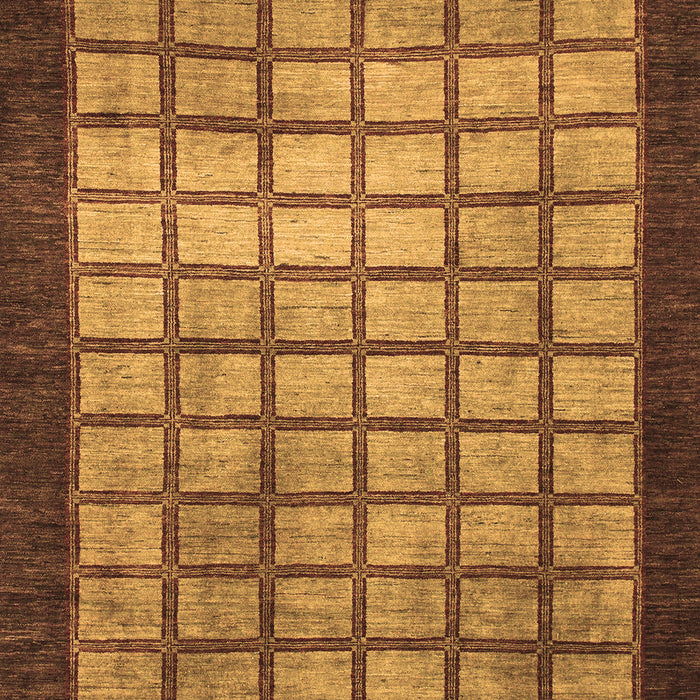 Machine Washable Checkered Brown Modern Rug, wshabs1440brn