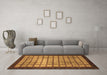 Machine Washable Checkered Brown Modern Rug in a Living Room,, wshabs1440brn
