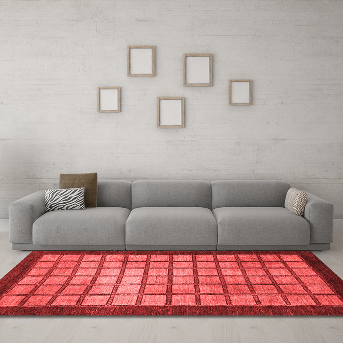 Modern Red Washable Rugs