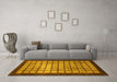 Machine Washable Checkered Yellow Modern Rug in a Living Room, wshabs1440yw