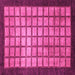 Square Machine Washable Checkered Pink Modern Rug, wshabs1440pnk