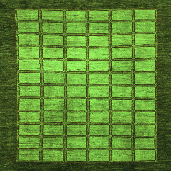 Square Checkered Green Modern Rug, abs1440grn