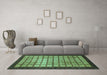 Machine Washable Checkered Turquoise Modern Area Rugs in a Living Room,, wshabs1440turq