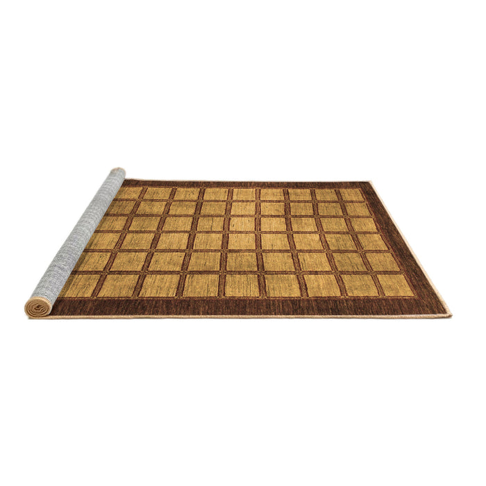 Sideview of Machine Washable Checkered Brown Modern Rug, wshabs1440brn