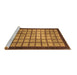 Sideview of Machine Washable Checkered Brown Modern Rug, wshabs1440brn