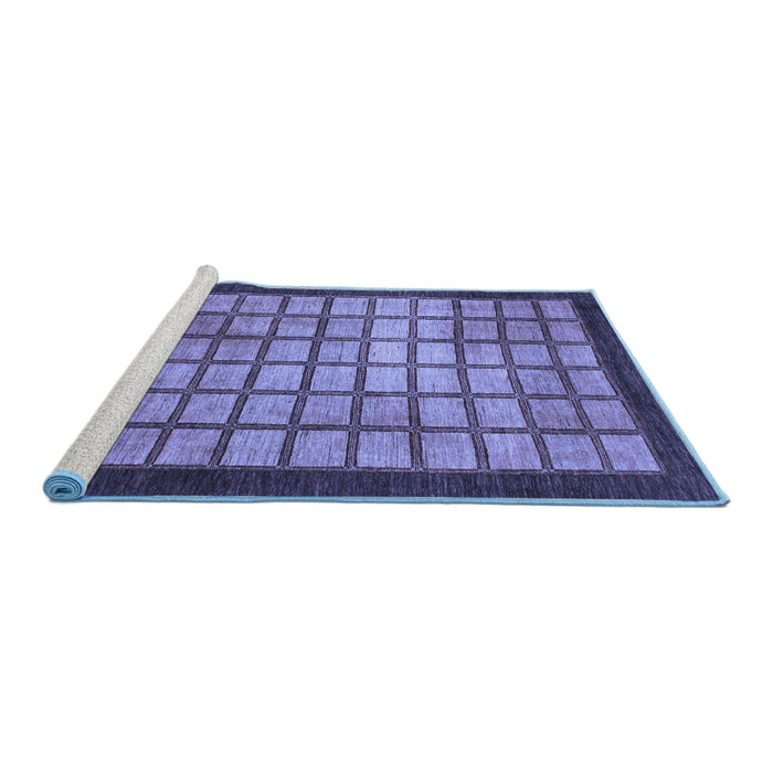 Sideview of Machine Washable Checkered Blue Modern Rug, wshabs1440blu