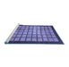 Sideview of Machine Washable Checkered Blue Modern Rug, wshabs1440blu