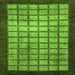 Square Machine Washable Checkered Green Modern Area Rugs, wshabs1440grn