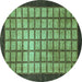 Round Checkered Turquoise Modern Rug, abs1440turq