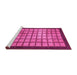 Sideview of Machine Washable Checkered Pink Modern Rug, wshabs1440pnk