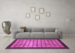 Machine Washable Checkered Purple Modern Area Rugs in a Living Room, wshabs1440pur