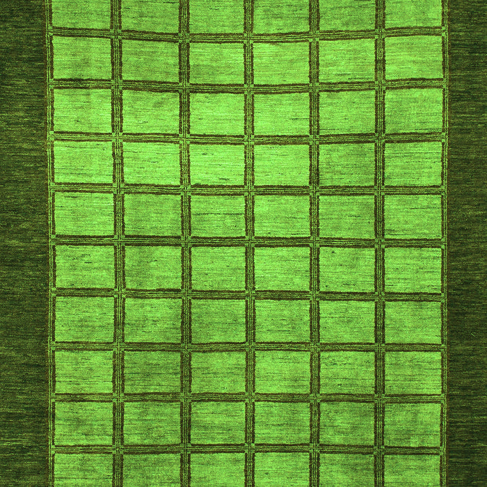 Machine Washable Checkered Green Modern Area Rugs, wshabs1440grn