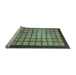Sideview of Machine Washable Checkered Light Blue Modern Rug, wshabs1440lblu