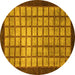 Round Checkered Yellow Modern Rug, abs1440yw