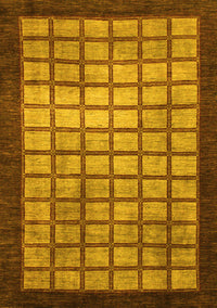 Checkered Yellow Modern Rug, abs1440yw