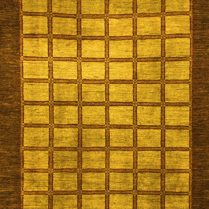 Checkered Yellow Modern Rug, abs1440yw