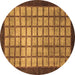 Round Checkered Brown Modern Rug, abs1440brn