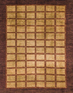 Abstract Saffron Red Checkered Rug, abs1440