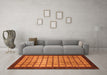 Machine Washable Checkered Orange Modern Area Rugs in a Living Room, wshabs1440org