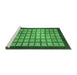 Sideview of Machine Washable Checkered Emerald Green Modern Area Rugs, wshabs1440emgrn