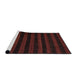 Sideview of Machine Washable Abstract Vermilion Red Rug, wshabs1441