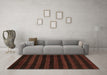 Machine Washable Abstract Brown Modern Rug in a Living Room,, wshabs1441brn