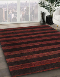 Abstract Red Modern Rug, abs1441