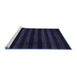 Sideview of Machine Washable Abstract Blue Modern Rug, wshabs1441blu