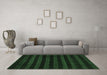 Machine Washable Abstract Emerald Green Modern Area Rugs in a Living Room,, wshabs1441emgrn