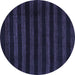 Round Abstract Blue Modern Rug, abs1441blu