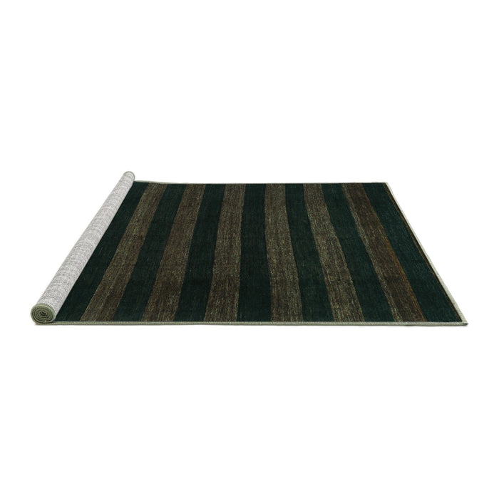 Sideview of Machine Washable Abstract Turquoise Modern Area Rugs, wshabs1441turq