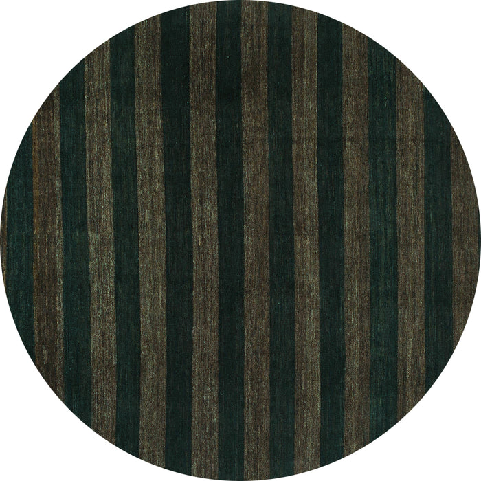 Round Machine Washable Abstract Turquoise Modern Area Rugs, wshabs1441turq